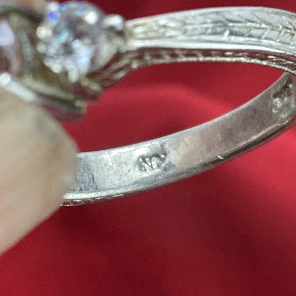 Sterling Silver‎ 925 NF With 5mm Solitaire CZ Ring Size 7.5